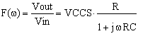 One pole transfer function with VCCS
