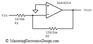 Inverting op amp with ADA4004